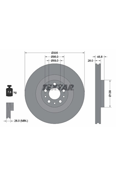 Krieger Disc Frana Fiat 500L/Doblo Autoutilitara/Limuzina Spatioasa/Doblo Car...