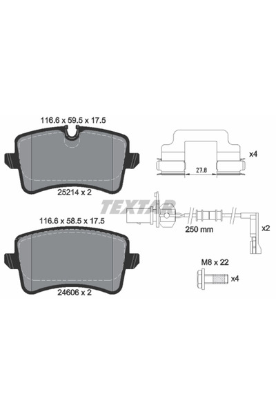 TEXTAR Комплект спирачни накладки дискови спирачки Audi A8 D4
