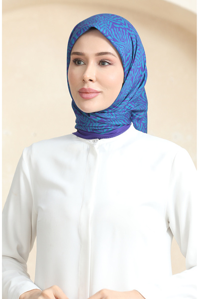 sefamerve Eșarfă moale cu model 70244-14 Violet Verde