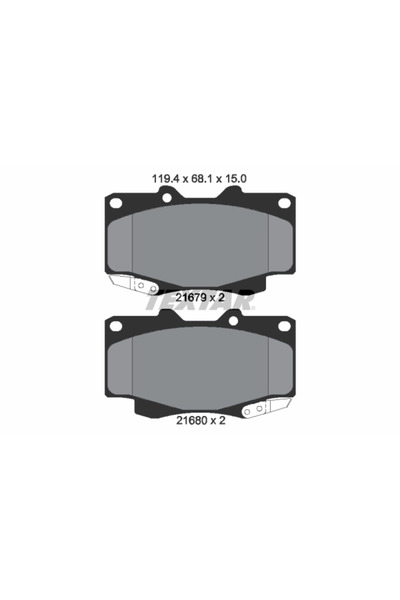 Krieger Set Placute Frana Frana Disc Toyota Fortuner/Hilux 7 Pick-Up/Hilux 7 ...