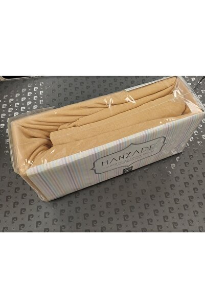 Hanzade %100 Pamuk Penye Lastikli Çift Kişilik Çarşaf Seti (160x200+30) - Camel