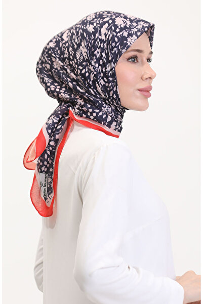 sefamerve Μαλακό κασκόλ με σχέδιο 70261-12 Πορτοκαλί Ναυτικό Μπλε