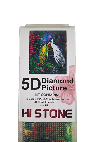 histone 5D Elmas Taş İşleme Kiti 40x50 cm Tavus Kuşları Desen