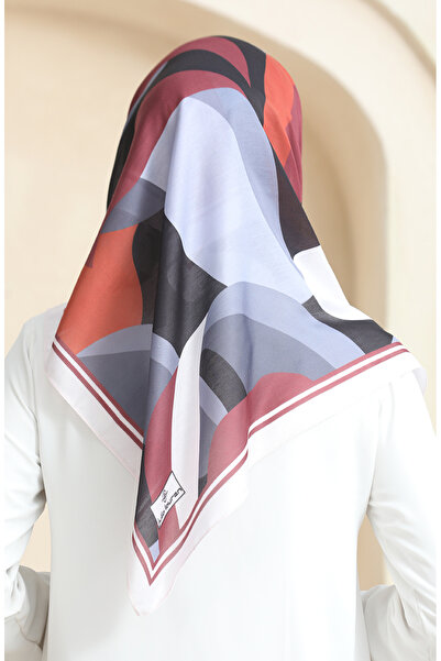 sefamerve Μαλακό κασκόλ με σχέδιο 70253-04 Smoked Burgundy