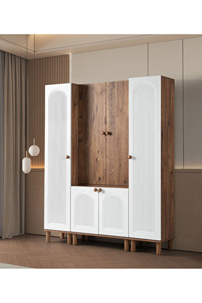 comiet Çağla 4 kapaklı bohem ayaklı tasarım portmanto ve ayakkabılık