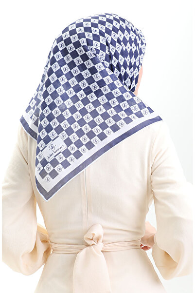 sefamerve Μαλακό κασκόλ με σχέδιο 70294-11 Navy Blue