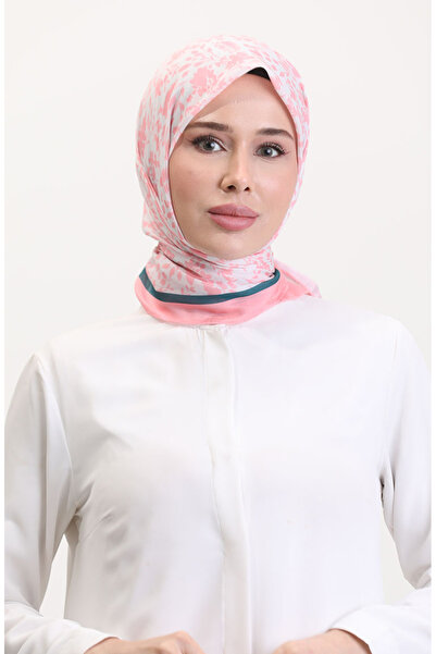 sefamerve Μαλακό κασκόλ με σχέδιο 70261-09 Ροζ Σμαραγδένιο Πράσινο