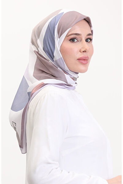 sefamerve Μαλακό κασκόλ με σχέδιο 70246-07 Λιλά Μπεζ