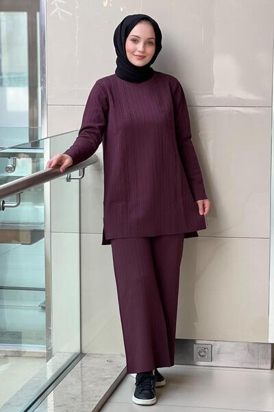 Nuss Su Yolu Taş İşlemeli Tunik Pantolon Takım