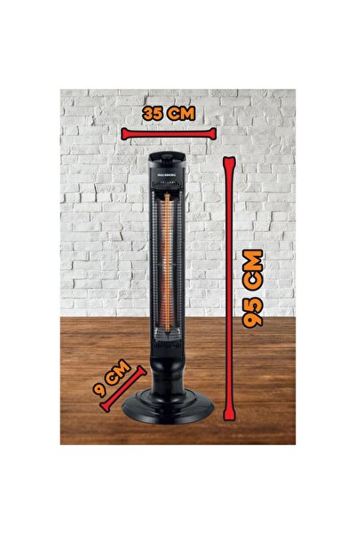 Hausberg Radiator electric tip Turn HB-8561NG, 1000W, 2 nivele, tub carbon, oscilatie, maner transport, Negru