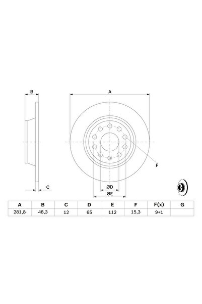 Bosch Disc Frana Seat Alhambra/Leon Skoda Superb 2