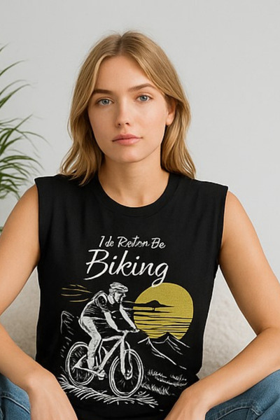 RANDOM Kadın Sıfır Kollu Baskılı Tişört