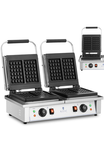 Other Double rectangular waffle maker for 4 Belgian waffles 2 x 2000 W
