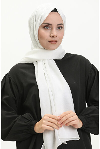 sefamerve Houndstooth Pattern Carmen Shawl 70230-10 Ecru