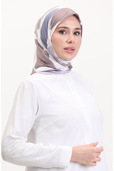 sefamerve Μαλακό κασκόλ με σχέδιο 70246-07 Λιλά Μπεζ