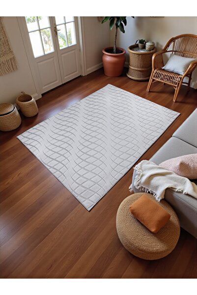 df home Welsoft İskandinav Dokuma Bukleli Premium Krem Puffy Peluş Yolluk Kor...