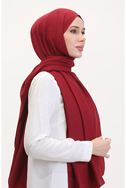 sefamerve Βαμβακερό σάλι τζαζ 70257-17 Βουργουνδία