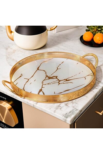 Generic Decorative Serving Tray for Living Room, Bedroom, Dining Room, and Kitchen - Elegant Home Organizer