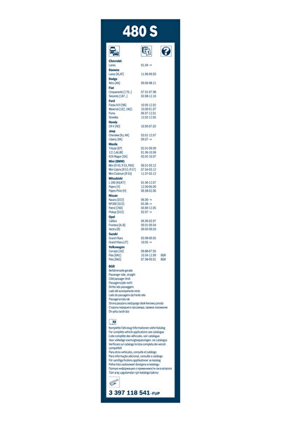 Bosch Lamela Stergator Ford Fiesta 3 Nissan NP300 Pickup