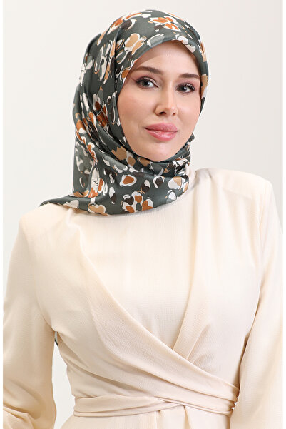 sefamerve Κρυστάλλινο Κασκόλ με σχέδιο 70288-04 Χακί