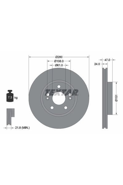TEXTAR Disc Frana Renault Laguna 2