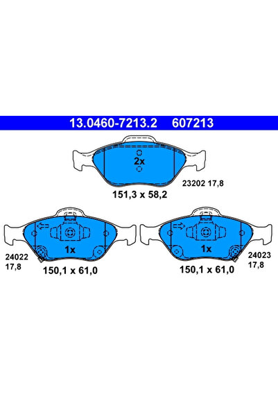Ate Set Placute Frana Frana Disc Daihatsu Charade 8 Toyota Yaris