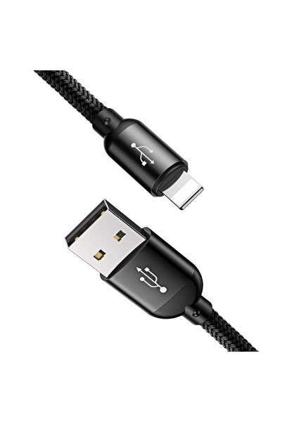 Other Cablu USB microUSB 3 în 1 durabil pentru iPhone Lightning, USB-C 3.5A, 1.2M, negru