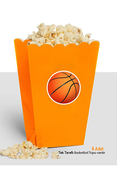 parti pera Basketbol Topu Desenli Mısır Kutusu Popcorn 8 Adet