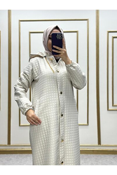 NİLNUR MODA Καπέλο Elit με κουκούλα με λεπτομέρεια από αλυσίδα και καπιτονέ