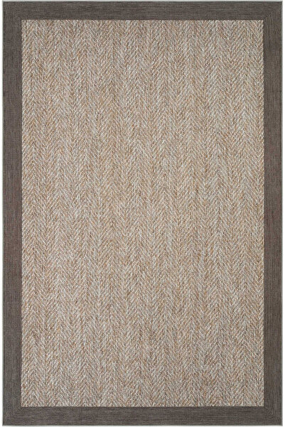 Sisal Halı Pratico Kahverengi Mutfak Halısı Dijital Baskı Sisal Hasır Görünüm Kaydırmaz Taban Yıkanabilir Halı