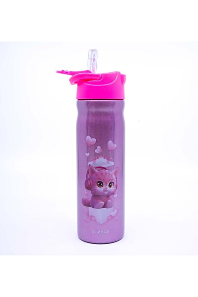 Globox Pink Cat Patterned 304 Steel Flask 500 ml (3. Raf)