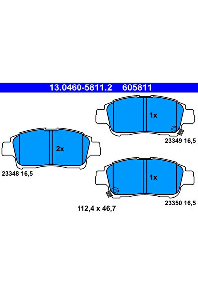 Ate Set Placute Frana Frana Disc Toyota Echo Limuzina/Platz/Vios / Soluna Vios