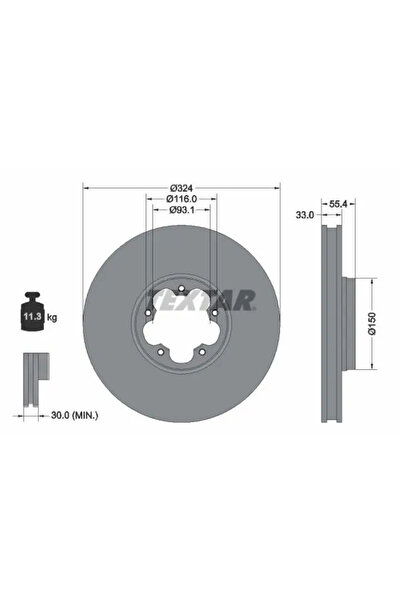 TEXTAR Disc frana Ford Tourneo Custom V362 Bus/Transit Custom V362 Bus/Transi...