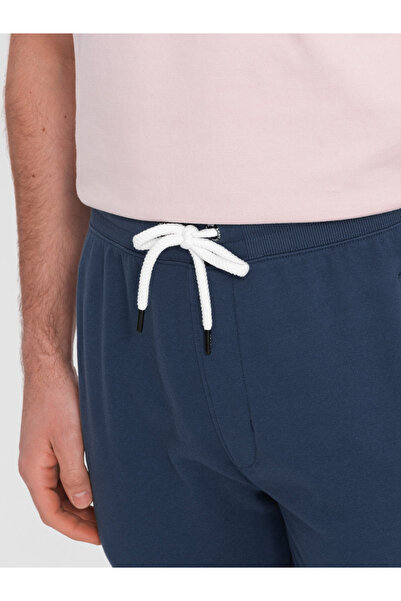 OMBRE Men's tracksuit with sock without pull-up - dark blue V4 OM-PABS-0206