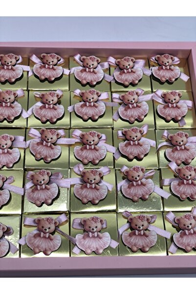 Lavin Çikolata 25 Adetli Pembe Elbiseli Ayıcıklı Bebek Çikolata