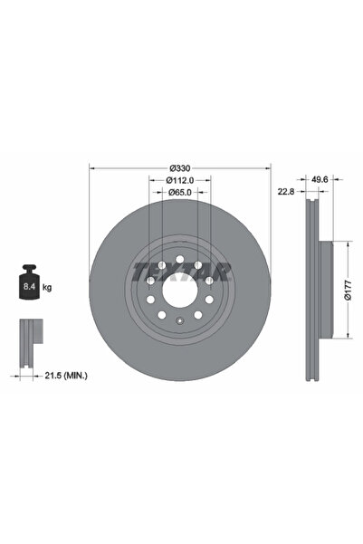 TEXTAR Disc Frana Cupra Born Vw Id.3