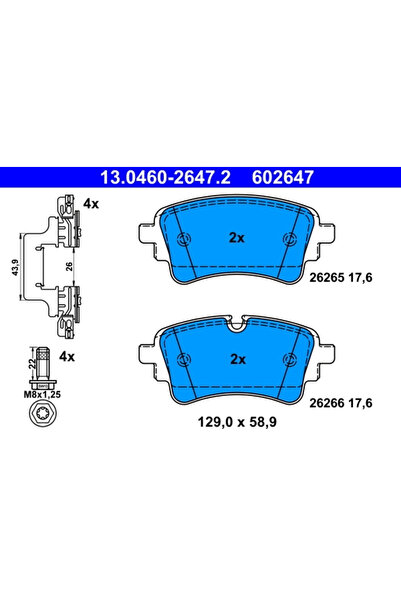 Ate Set Placute Frana Frana Disc Audi A4 B9/A5/A6 C8 Vw Touareg 2015-2023