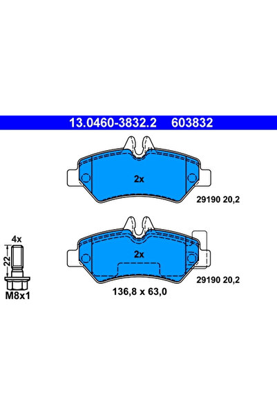 Ate Set Placute Frana Frana Disc Vw Crafter 30-35 Autobuz/Crafter 30-50 Caros...