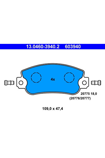 Ate Set Placute Frana Frana Disc Fiat 131/Regata/Ritmo Lancia Y10