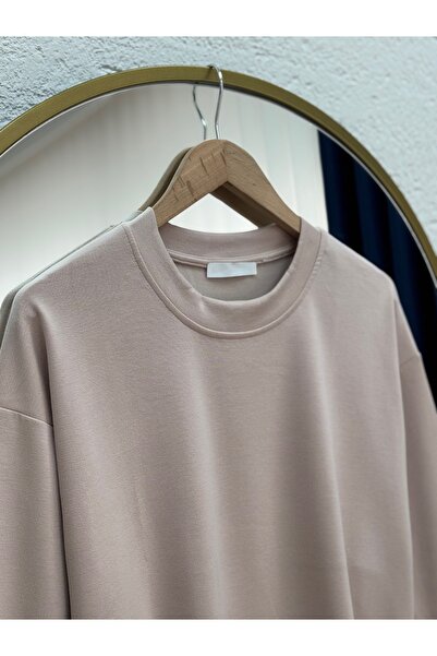 BENAHOLL Κοντό μπλουζάκι με δύο κορδόνια με ραμμένο λαιμό Bengi-Zİ4009 Stone