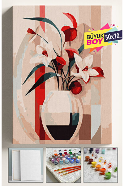 Corvo Sayılarla Boyama Seti Numaralı Tuval Fırça Boya Dahil Kasnaklı Set 50x7...