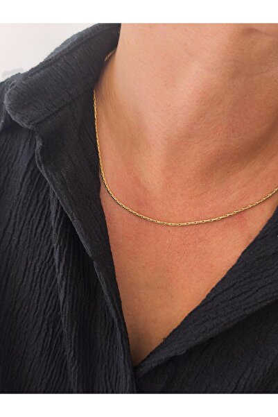 VOBEEYKU Special Series Thin Cube Snake Chain Necklace (50 cm)