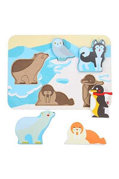 Lucy&Leo Wooden puzzle with polar animals, Lucy&Leo, Multicolor