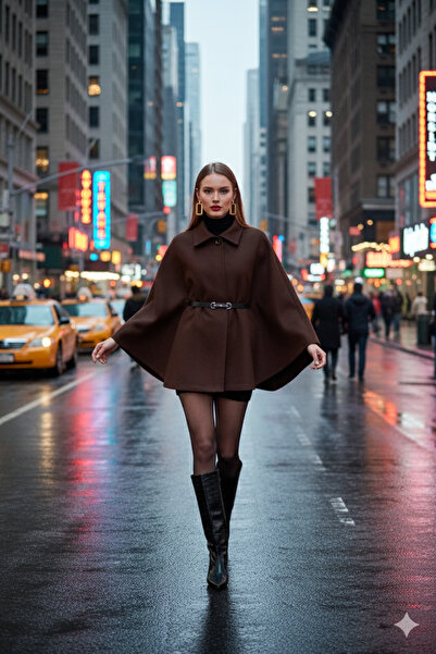 beeke Klessbrown Belted Short Poncho New Season 2025