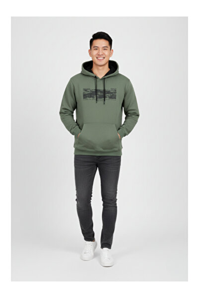 QUOS Ανδρικό φούτερ με σχέδιο χάρτη