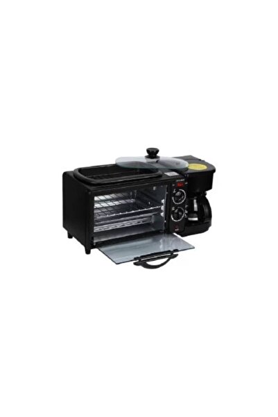 stuffix Aparat Multifunctional 3 in 1 Rovitech, Mic Dejun, Cuptor Electric, Grill si Cafetiera, 9L, 2800W, N