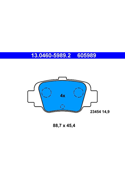 Ate Комплект спирачни накладки за дискови спирачки Nissan Micra 2