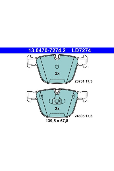 Ate Set Placute Frana Frana Disc Bmw 5 Gran Turismo/7