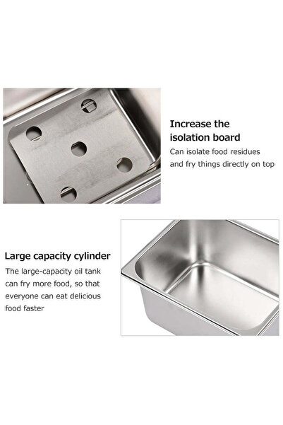 TEHNOSHOP Professional stainless steel fryer 6L 2500W automatic thermostat