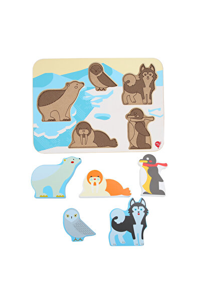 Lucy&Leo Wooden puzzle with polar animals, Lucy&Leo, Multicolor